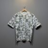 Wearix cool grey wash vertical print performance t-shirt.