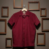 deep maroon textured knit resort collar shirt.jpg