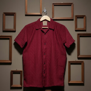 deep maroon textured knit resort collar shirt.jpg