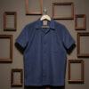 steel blue textured knit half-sleeve shirt.jpg